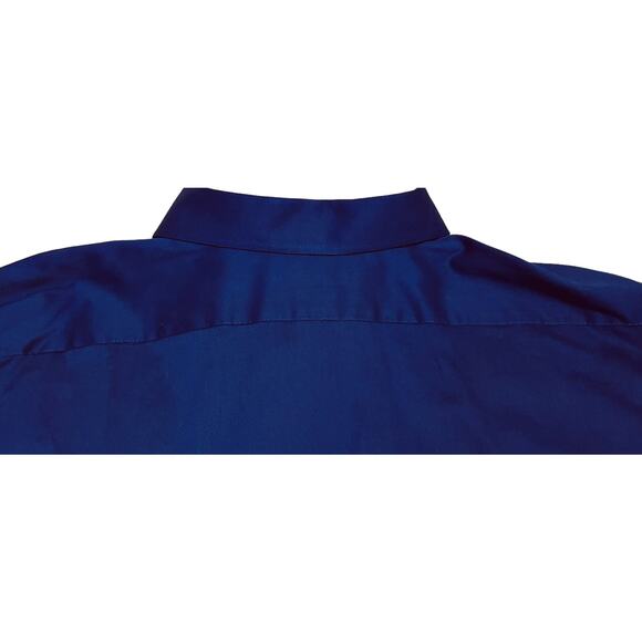 VAN HEUSEN FLEX LONG SLEEVE BUTTON DOWN SHIRT, MENS, 18-1/2 (36/37), ROYAL BLUE - Picture 6 of 12